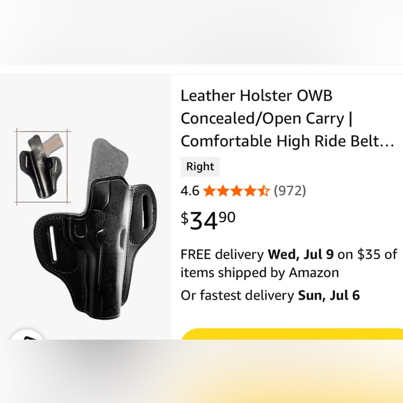 Leather gun holster - Picture 3 of 3